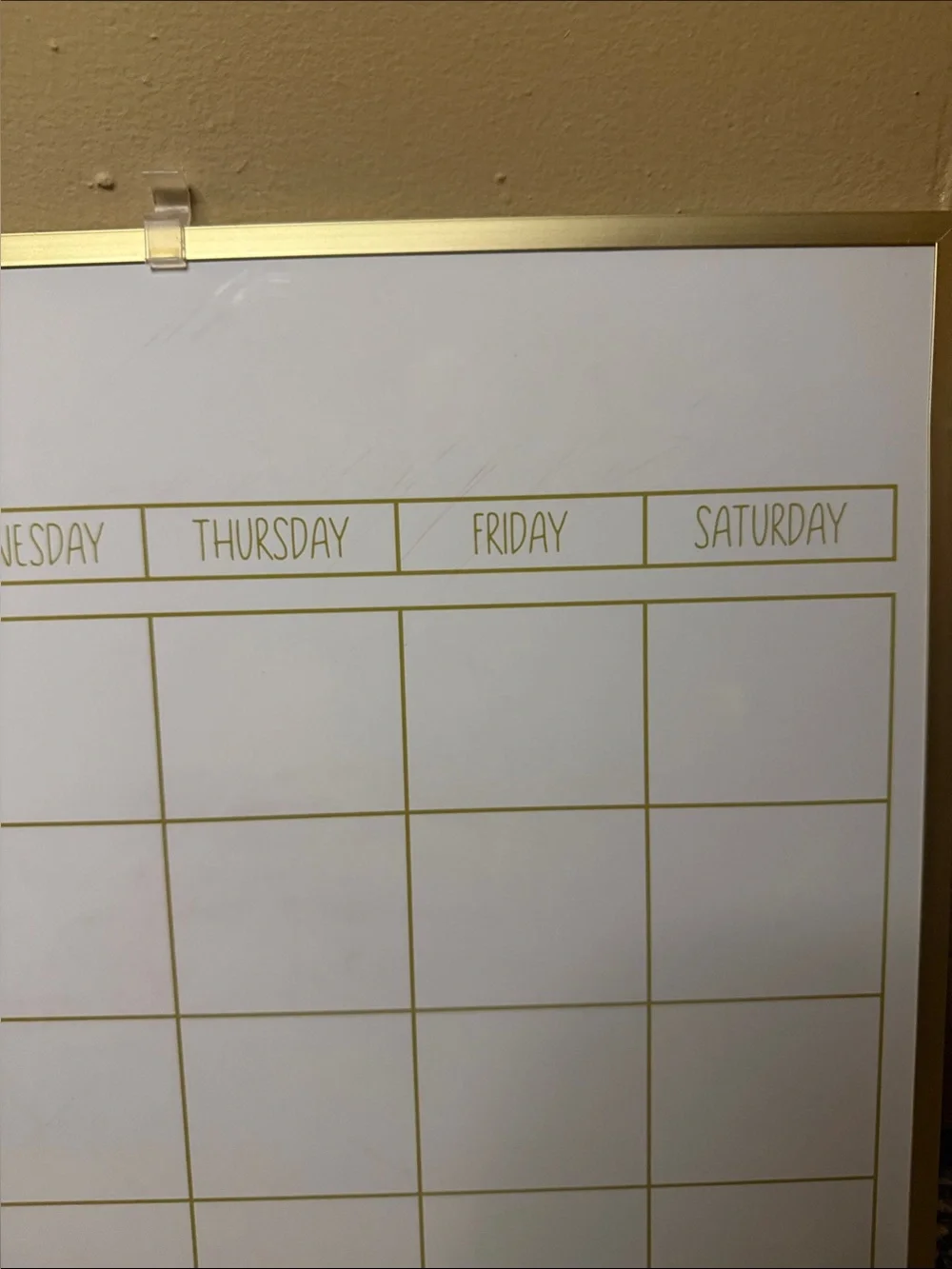 Hobby Lobby White & Gold Monthly Wall Calendar